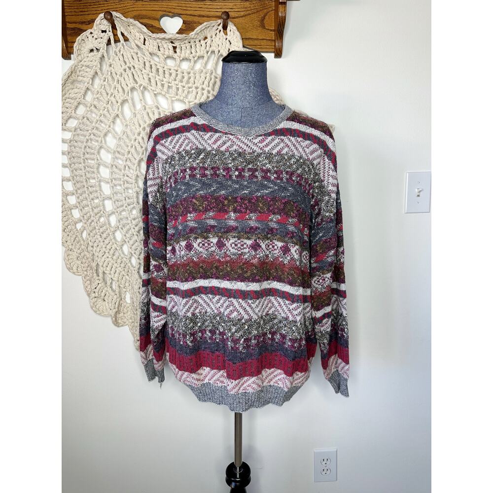 Vintage Grandpacore Granola Girl Coogi Style Crew Neck Sweater Medium